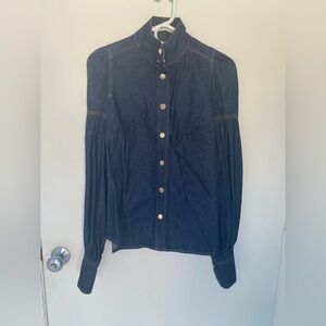 Zimmermann Indigo Denim Shirt Size AU 0/US 4